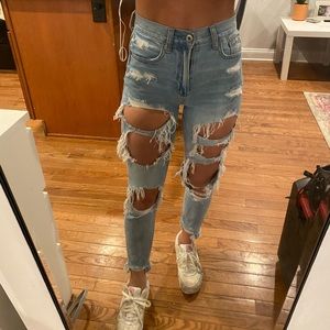 American Eagle Distressed Mom Jeans